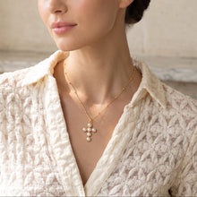 Load image into Gallery viewer, Pearl Cross, 18k Gold | Llena de Gracia