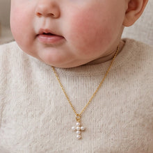 Load image into Gallery viewer, Mini Pearl Cross, 18k Gold | Llena de Gracia