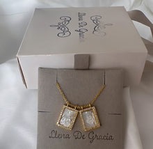 Load image into Gallery viewer, Sacred Heart & Jesus mini Scapular Necklace, 14k Gold