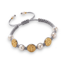 Load image into Gallery viewer, Saint Benedict Pearl Bracelet | Llena de Gracia