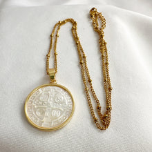 Load image into Gallery viewer, St Benedict Necklace Mother-of-Pearl Medal 14k Gold