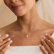 Load image into Gallery viewer, Mini Pearl Cross, 18k Gold | Llena de Gracia