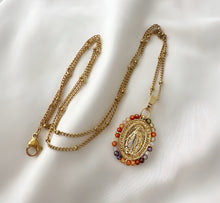 Load image into Gallery viewer, Virgin Mary Necklace 14k Gold-Plated & Crystal Accents