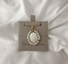 Load image into Gallery viewer, Virgin Mary Necklace – Mother-of-Pearl 14K Gold-Plated with Pearls