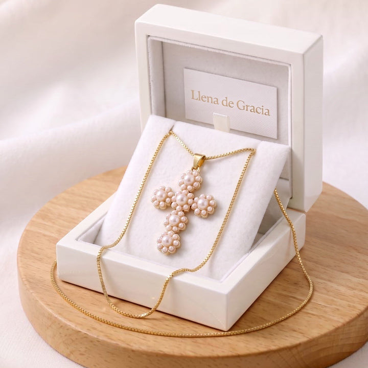 Flowered Cross, 18k Gold | Llena de Gracia