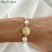 Load image into Gallery viewer, Our Lady of Guadalupe Bracelet - Camelia design
