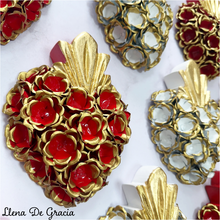 Load image into Gallery viewer, Sacred Heart – Hand-Carved Wood with Tin & Gold Leaf