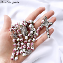 Load image into Gallery viewer, Lilac Floral Bead Rosary