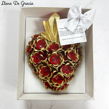 Load image into Gallery viewer, Sacred Heart – Hand-Carved Wood with Tin & Gold Leaf