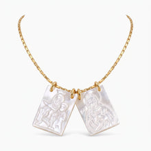 Load image into Gallery viewer, Mother of Pearl Scapular Necklace | Llena de Gracia
