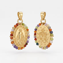 Cargar imagen en el visor de la galería, Miraculous Medal with Crystals, 18k Gold | Llena de Gracia
