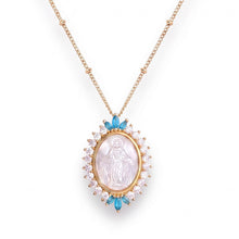 Load image into Gallery viewer, Miraculous Mary, Turquoise &amp; 18k Gold | Llena de Gracia
