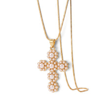 Load image into Gallery viewer, Flowered Cross, 18k Gold | Llena de Gracia
