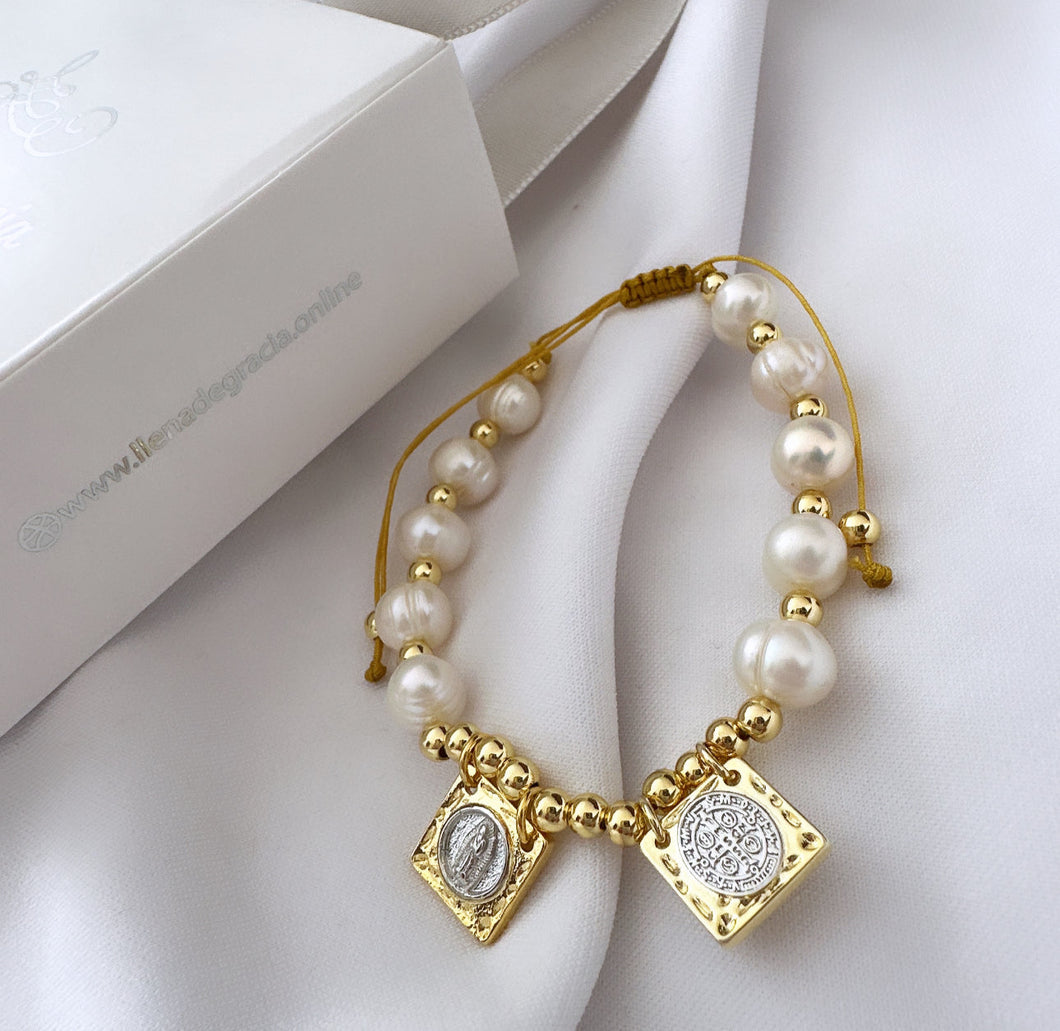 Double Gold Plated Scapular Bracelet