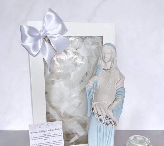 Our Lady of Sweet Waiting Statue - Baby Blue design