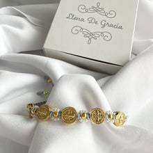Load image into Gallery viewer, St. Benedict Bracelet – Floral Design
