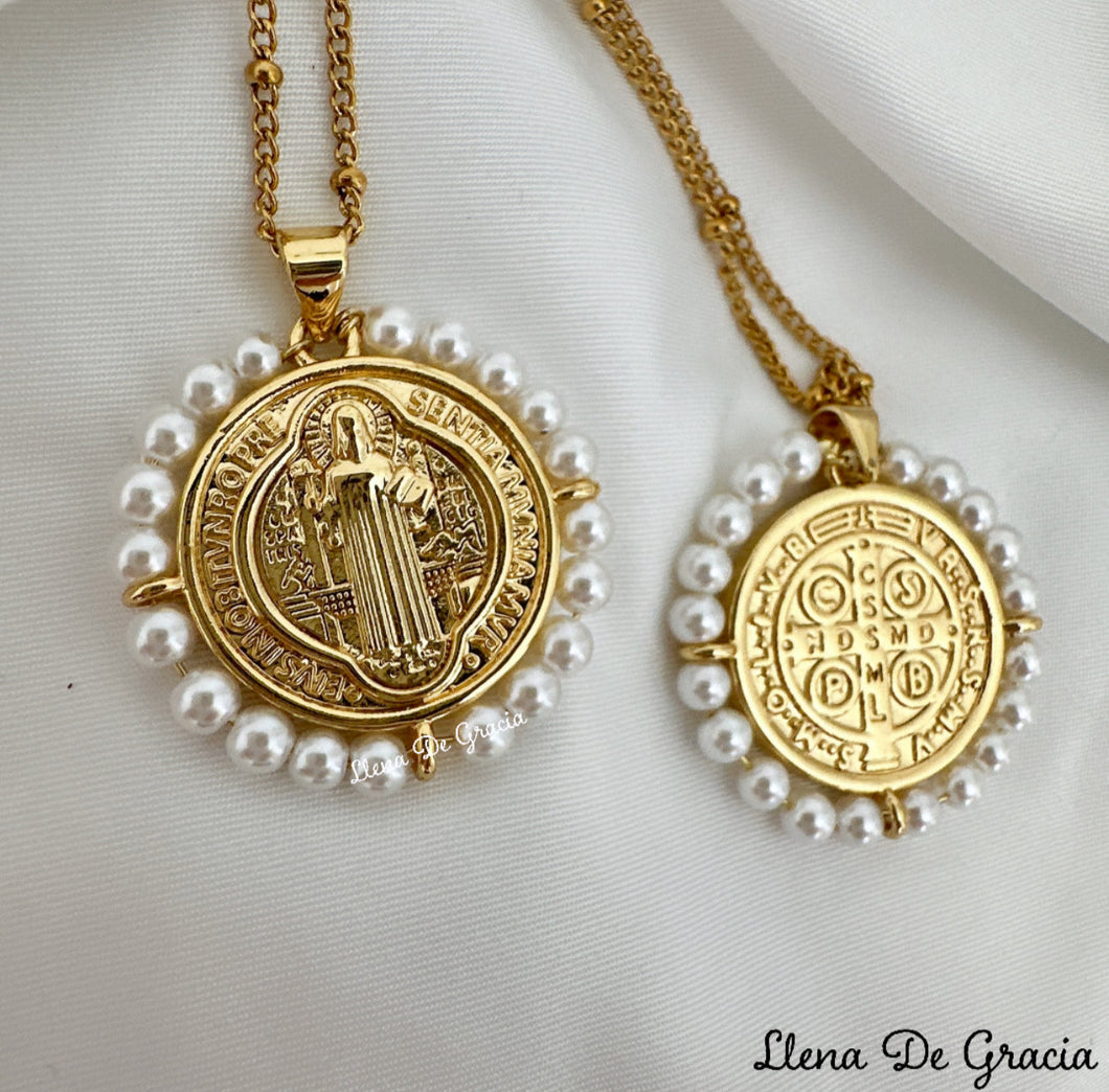 Italian St. Benedict necklace 14k Gold