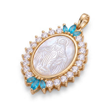 Load image into Gallery viewer, Miraculous Mary, Turquoise &amp; 18k Gold | Llena de Gracia
