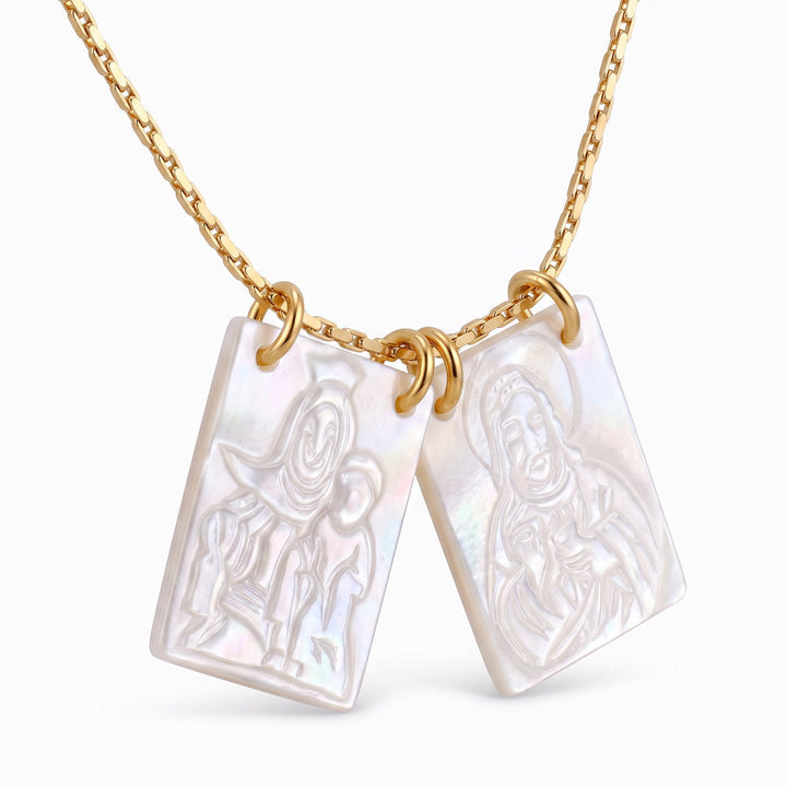 Mother of Pearl Scapular Necklace | Llena de Gracia