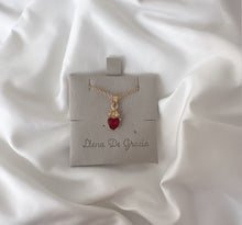 Load image into Gallery viewer, Sacred Heart Crystal Necklace 14k Gold
