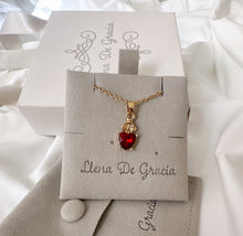 Load image into Gallery viewer, Sacred Heart Crystal Necklace 14k Gold
