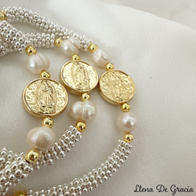 Load image into Gallery viewer, Our Lady of Guadalupe Bracelet - Camelia design
