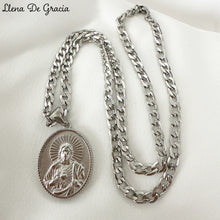 Load image into Gallery viewer, Necklace Sacred Heart of Jesus Pendant - For Him
