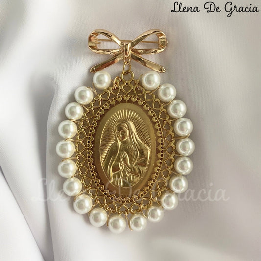 Baby Crib Blessing: Virgin of Guadalupe Gold plated Pin