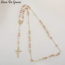 Load image into Gallery viewer, Catholic Rosary 18K gold-filled finish
