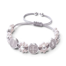 Cargar imagen en el visor de la galería, Saint Benedict Silver Floral Bracelet
