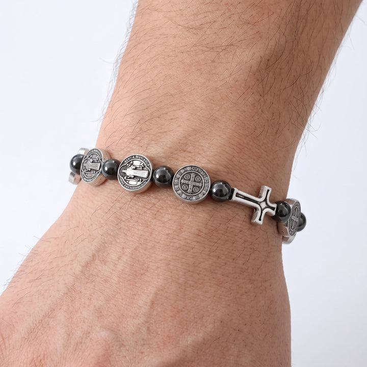 Saint Benedict Bracelet, Black Onyx | Llena de Gracia